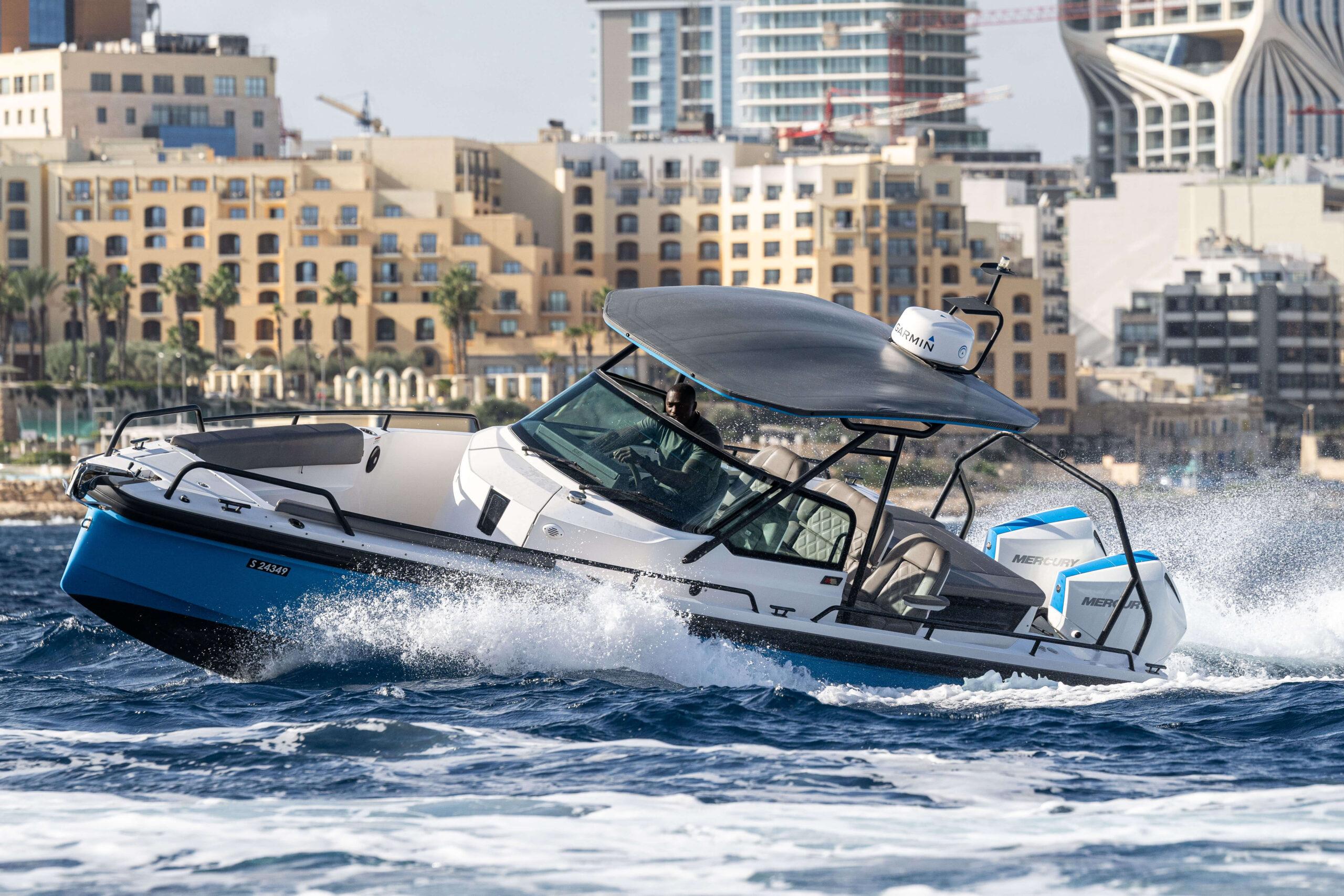 Axopar 28 T-Top “Tina”, a speedboat for charter in Malta at Portomaso